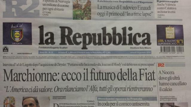 Marchionne a “La Repubblica”
